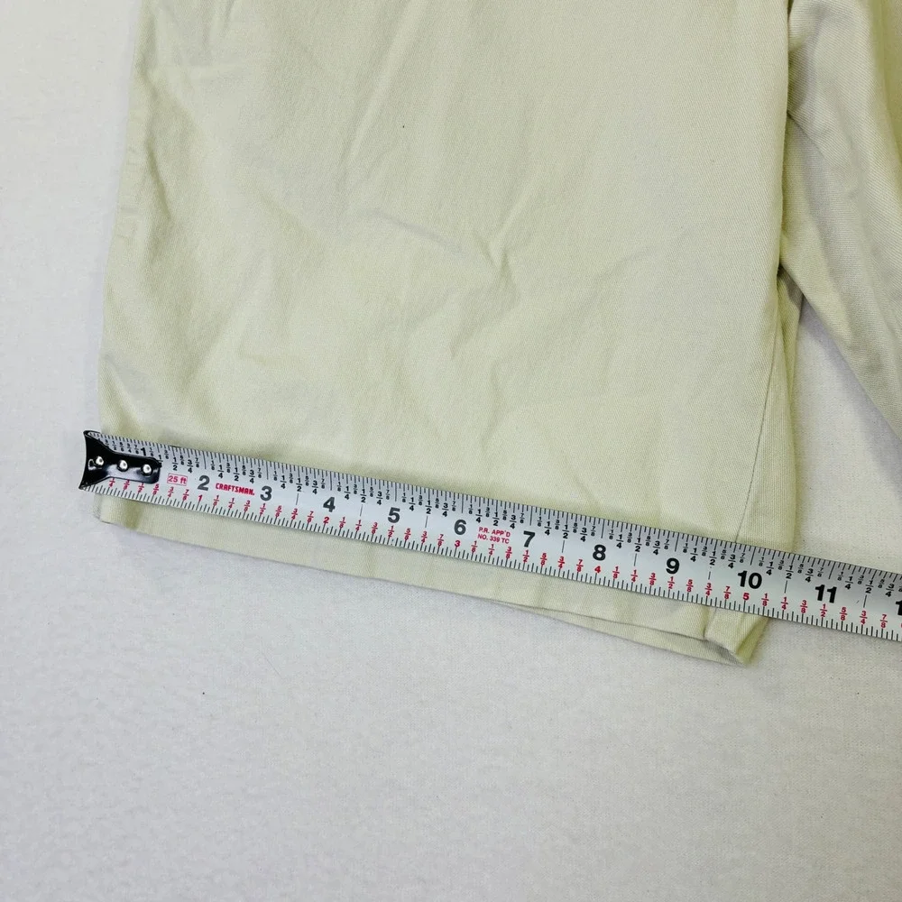 IZOD Saltwater Dock Chino Shorts Mens 32/9.5 Stone Beige Flat Front Cotton Twill